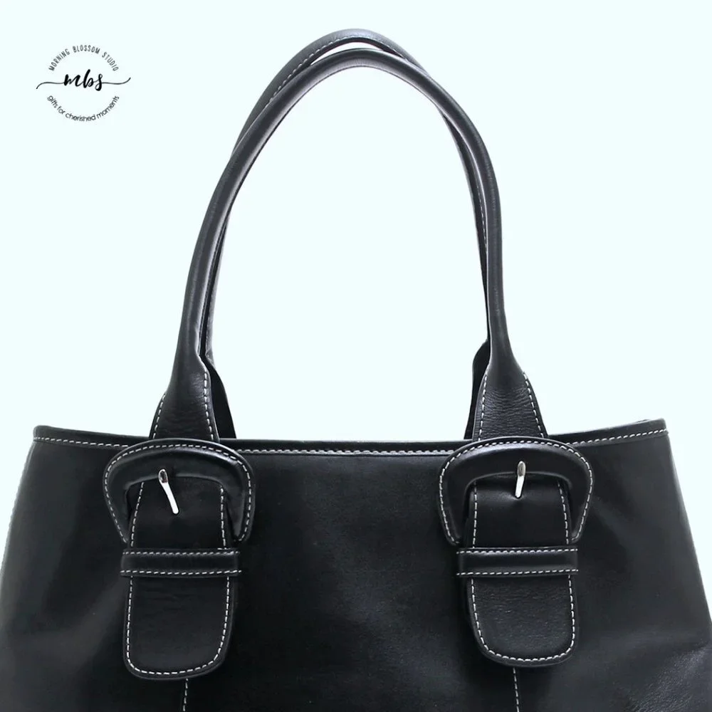 Cole Haan Contrast Stitch‎ Leather Large Tote - Picture 7 of 15